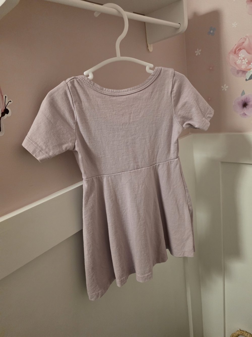 Girls' Short-Sleeve Lavender Swing Tee Dress
